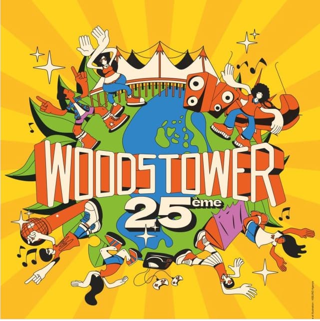 Affiche du Woodstower Festival 2024 au parc de Miribel Jonage